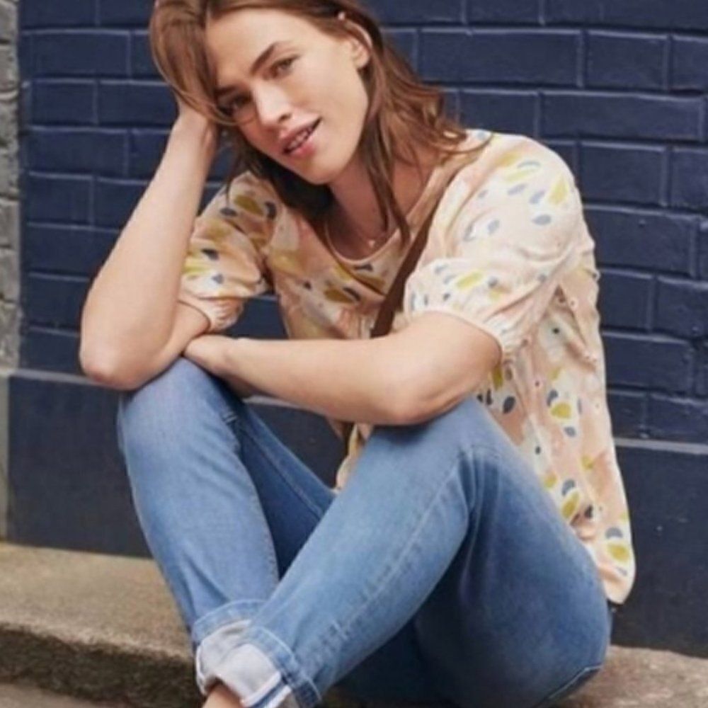 Boden Pink Posey Floral Top